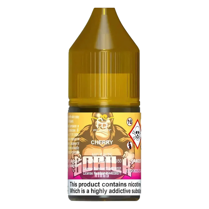 10ml bottle of R and M Tornado 7000 Nic Salt E-Liquid in Cherry flavor, formulated for smooth nicotine delivery, perfect for pod systems and mouth-to-lung vaping.
