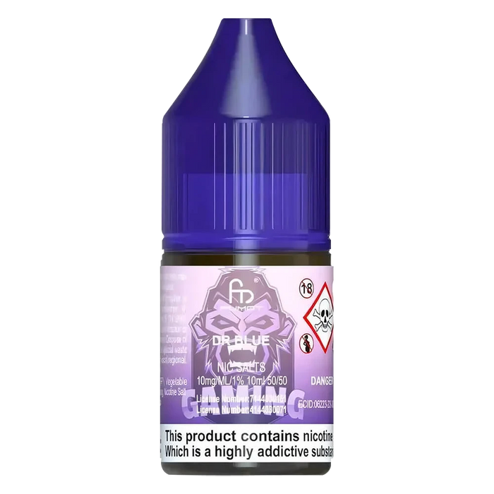 10ml bottle of R and M Tornado 7000 Nic Salt E-Liquid in Dr Blue flavor, formulated for smooth nicotine delivery, perfect for pod systems and mouth-to-lung vaping.