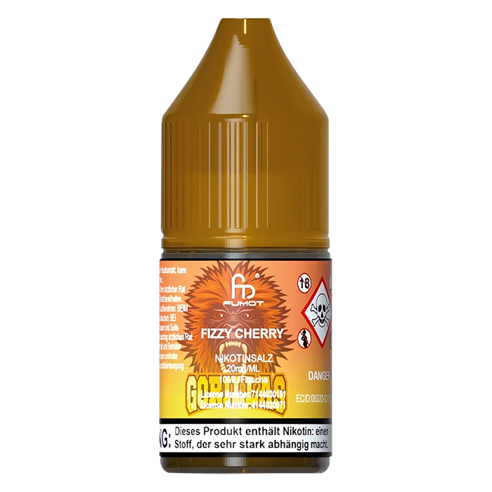 10ml bottle of R and M Tornado 7000 Nic Salt E-Liquid in Fizzy Cherry flavor, formulated for smooth nicotine delivery, perfect for pod systems and mouth-to-lung vaping.
