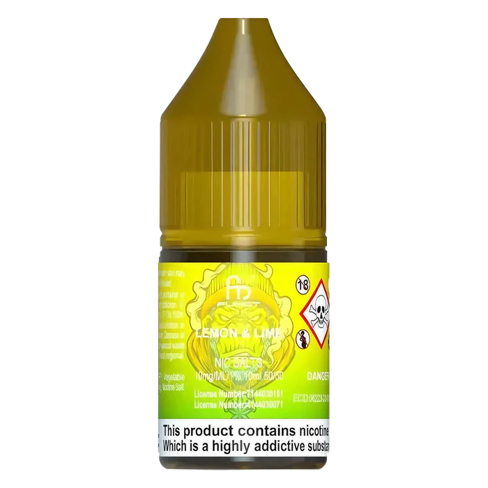 10ml bottle of R and M Tornado 7000 Nic Salt E-Liquid in Lemon & Lime flavor, formulated for smooth nicotine delivery, perfect for pod systems and mouth-to-lung vaping.