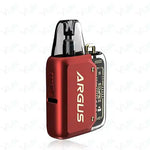 Load image into Gallery viewer, VooPoo Argus P1 Pod Kit Device in Red – futuristic and compact vape device with a transparent chassis, fast charging, and smooth performance.
