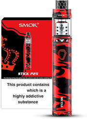 SMOK Stick P25 Kit in Red Camouflage – bold vape pen with an integrated battery, TFV12 Prince tank.