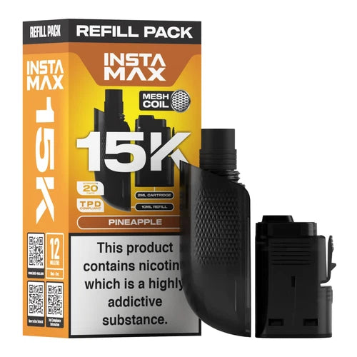 Insta Max 15K Prefilled Pods in Pineapple flavour – long-lasting vape pods with bold flavours and smooth nicotine delivery