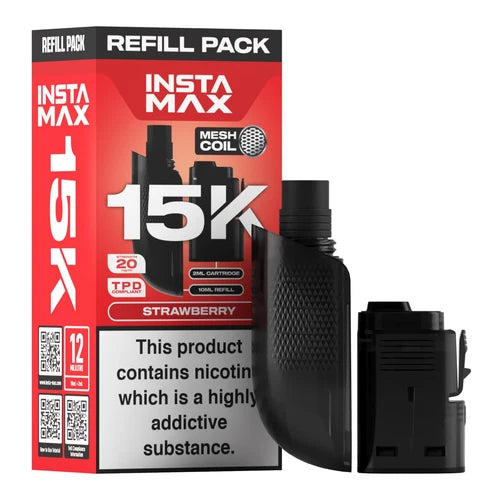 Insta Max 15K Prefilled Pods in Strawberry flavour – long-lasting vape pods with bold flavours and smooth nicotine delivery