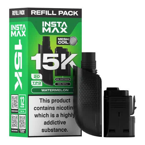 Insta Max 15K Prefilled Pods in Watermelon flavour – long-lasting vape pods with bold flavours and smooth nicotine delivery