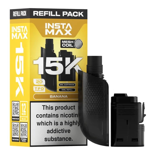 Insta Max 15K Prefilled Pods in Banana flavour – long-lasting vape pods with bold flavours and smooth nicotine delivery