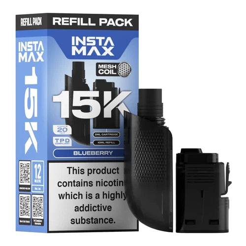 Insta Max 15K Prefilled Pods in Blueberry flavour – long-lasting vape pods with bold flavours and smooth nicotine delivery