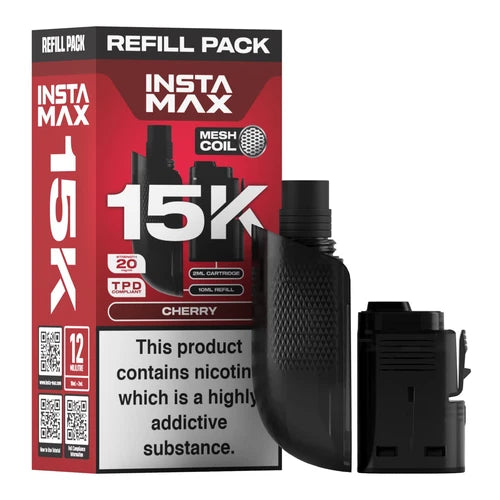 Insta Max 15K Prefilled Pods in Cherry flavour – long-lasting vape pods with bold flavours and smooth nicotine delivery