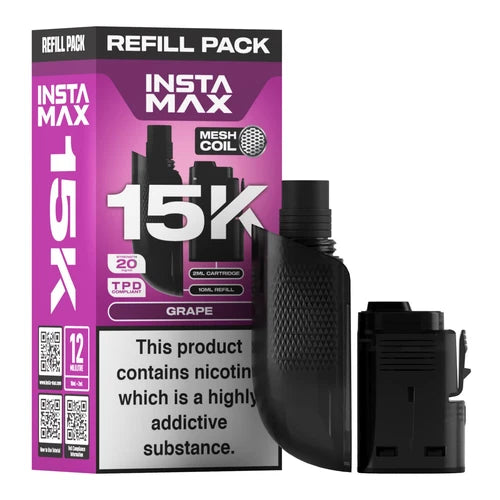 Insta Max 15K Prefilled Pods in Grape flavour – long-lasting vape pods with bold flavours and smooth nicotine delivery