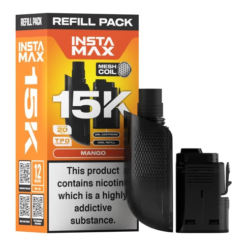 Insta Max 15K Prefilled Pods in Mango flavour – long-lasting vape pods with bold flavours and smooth nicotine delivery