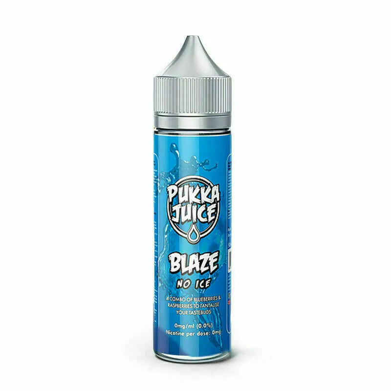 Pukka Juice Blaze No Ice 50ml e-liquid with 0mg nicotine and 70/30 VG/PG ratio, offering a fruity tropical flavor blend.