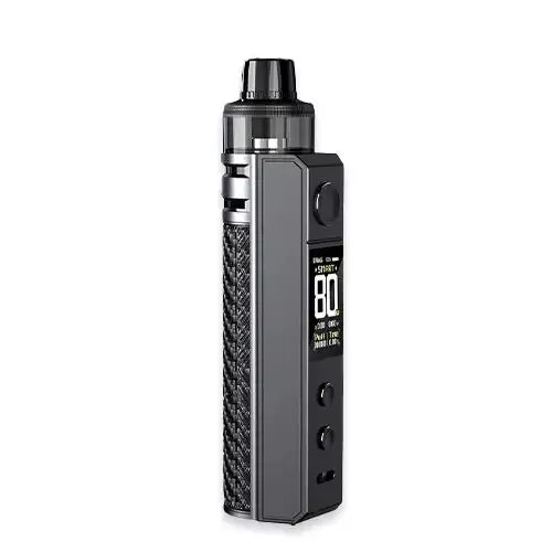 VooPoo Drag H80S Vape Kit in Grey Carbon Fiber – sleek single-battery vape device with a modern design, advanced GENE.TT 2.0 chipset, and adjustable airflow system.