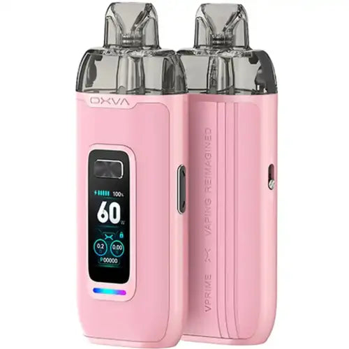 OXVA VPrime Pod Kit in Sakura Pink – premium vape device with a  smart display, and adjustable airflow for a customizable vaping experience.