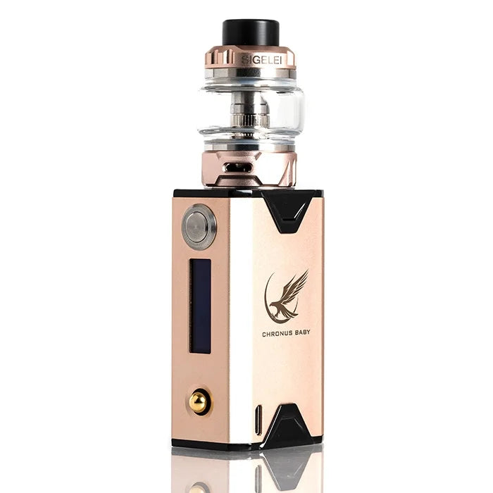 Champagne Sigelei Chronus BABY 80W Starter Kit – compact yet powerful vape device with premium design and adjustable wattage