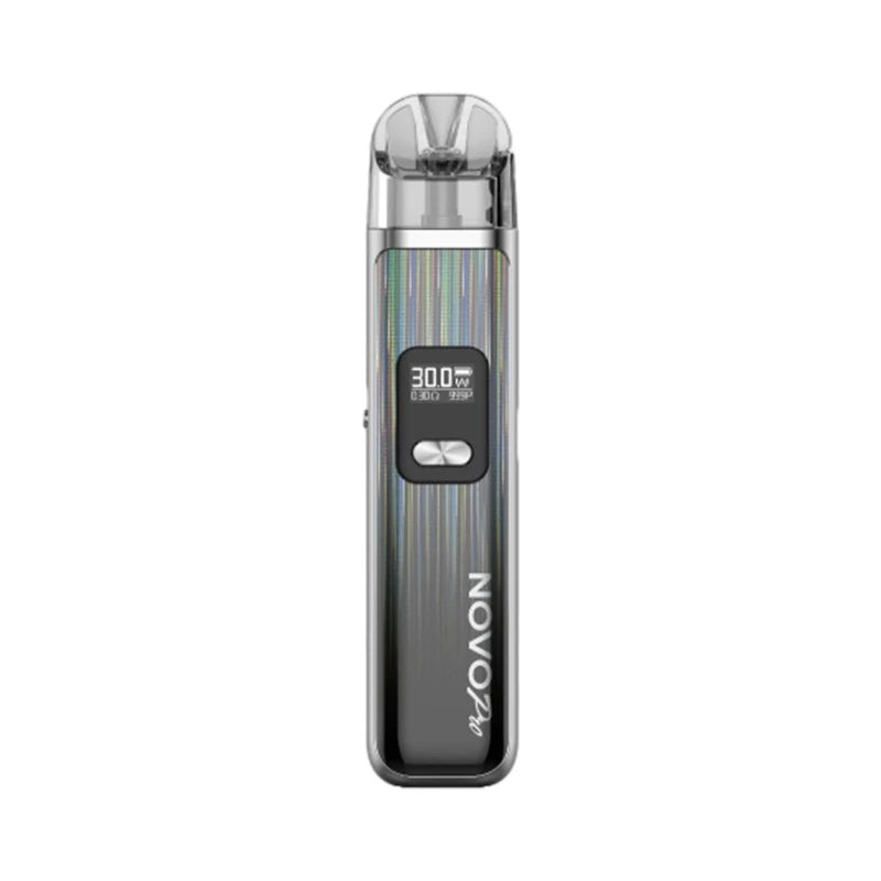 SMOK Novo Pro Pod Kit in Silver Black – sleek and modern pod vape with a smart display screen, dual activation modes, and adjustable wattage for a customized vaping experience.