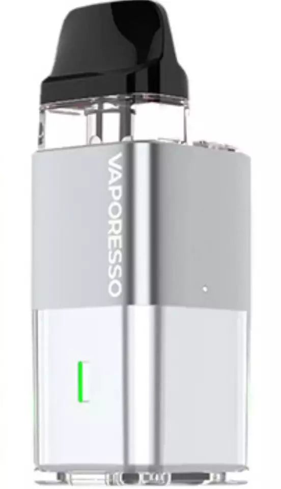 Vaporesso XROS Cube Vape Pod Kit in Silver – ultra-compact cube-shaped vape device with a, COREX heating tech, and smooth MTL vaping performance.