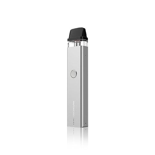 Vaporesso XROS 2 Pod Vape Kit in Silver – sleek and slim pod system with a 1000mAh battery, adjustable airflow, and SSS leak-resistant design for a smooth and customizable MTL vaping experience.