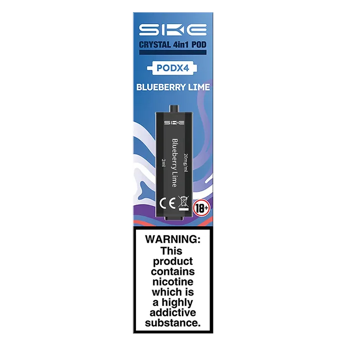 Blueberry Lime SKE Crystal 4 in 1 Prefilled Pods – premium vape pods with multiple flavour options and smooth performance