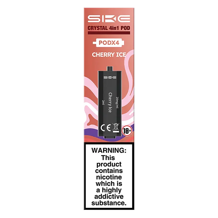 Cherry Ice SKE Crystal 4 in 1 Prefilled Pods – premium vape pods with multiple flavour options and smooth performance