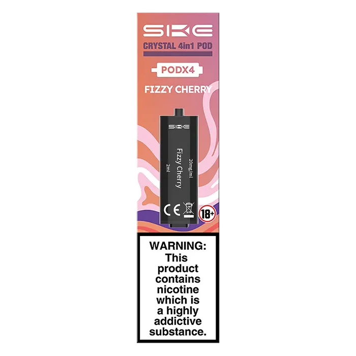 Fizzy Cherry SKE Crystal 4 in 1 Prefilled Pods – premium vape pods with multiple flavour options and smooth performance