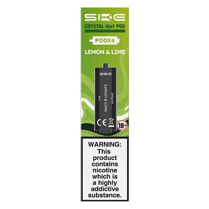 Lemon & Lime SKE Crystal 4 in 1 Prefilled Pods – premium vape pods with multiple flavour options and smooth performance