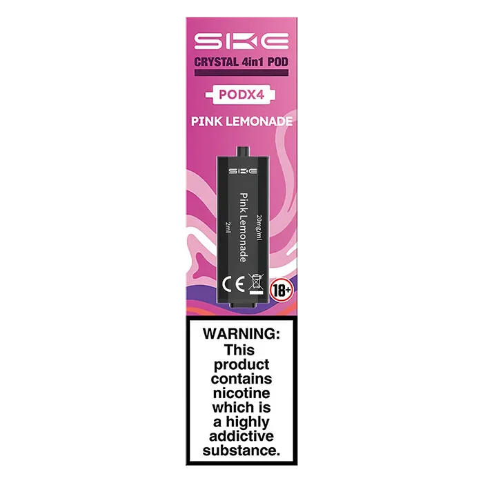 Pink Lemonade SKE Crystal 4 in 1 Prefilled Pods – premium vape pods with multiple flavour options and smooth performance