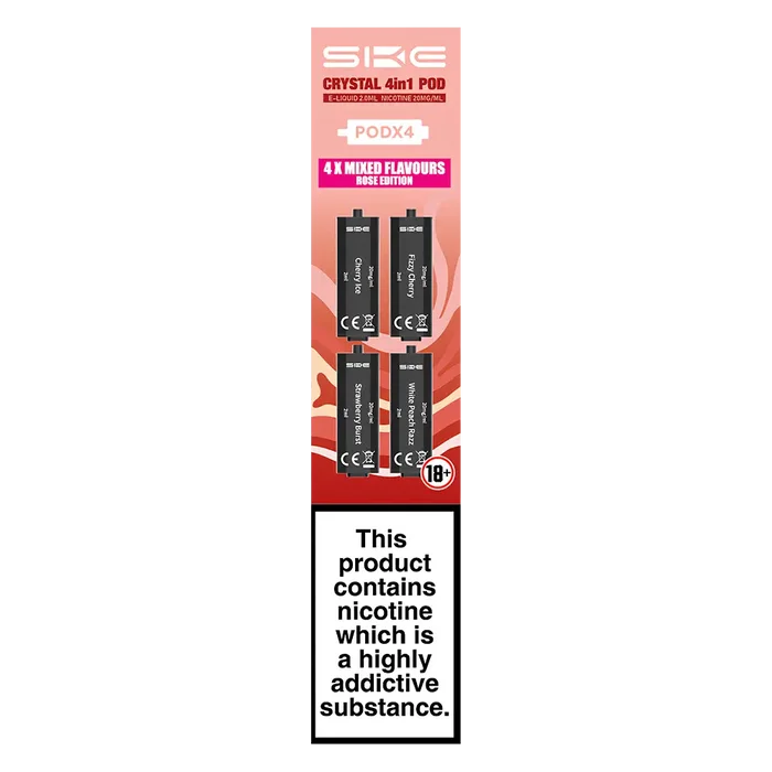 Rose Edition SKE Crystal 4 in 1 Prefilled Pods – premium vape pods with multiple flavour options and smooth performance