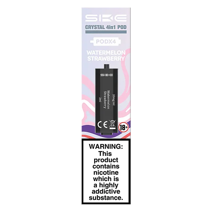 Watermelon Strawberry SKE Crystal 4 in 1 Prefilled Pods – premium vape pods with multiple flavour options and smooth performance