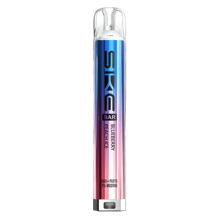 SKE Crystal Bar 600 Prefilled Pod Kit in blueberry peach ice  – Rechargeable 20mg MTL Vape Pod System