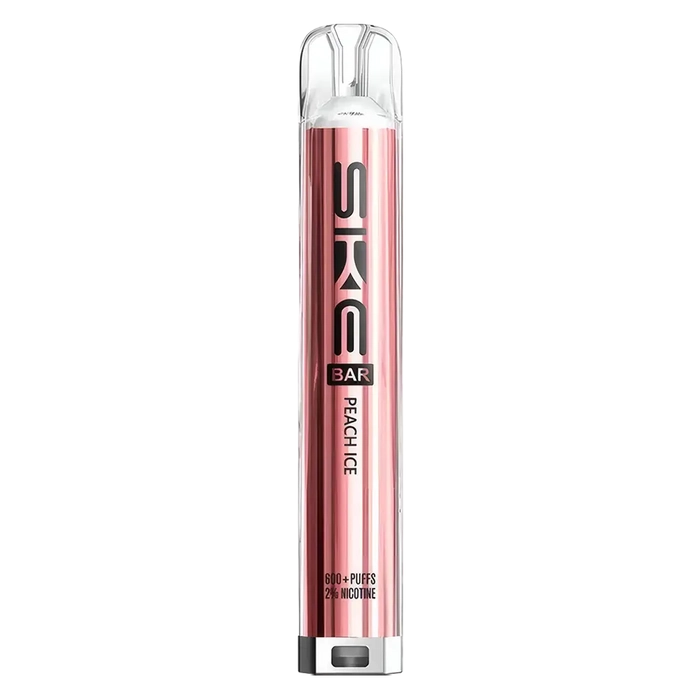 SKE Crystal Bar 600 Prefilled Pod Kit in peach ice  – Rechargeable 20mg MTL Vape Pod System