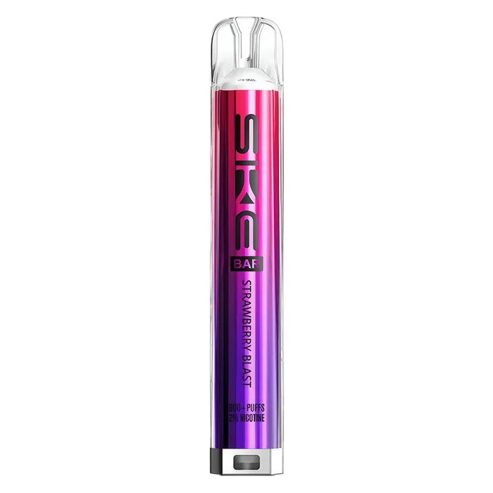 SKE Crystal Bar 600 Prefilled Pod Kit in strawberry blast  – Rechargeable 20mg MTL Vape Pod System