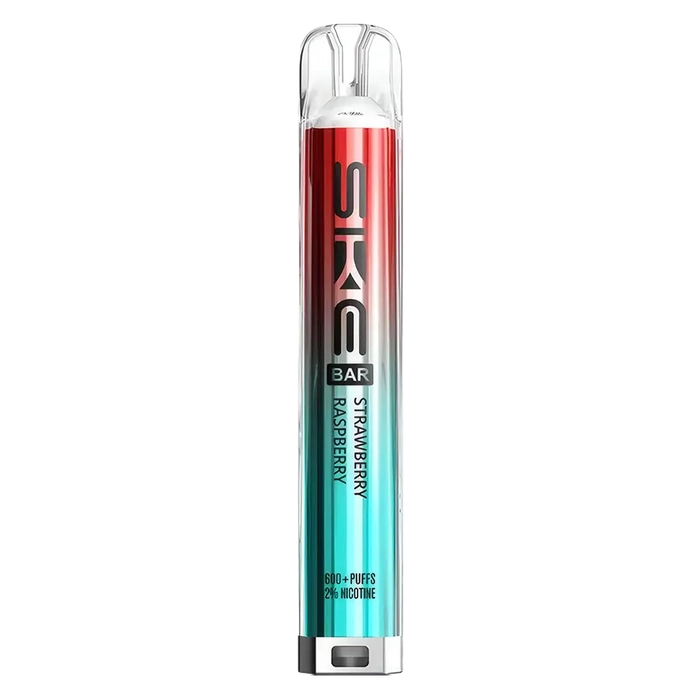 SKE Crystal Bar 600 Prefilled Pod Kit in strawberry raspberry  – Rechargeable 20mg MTL Vape Pod System