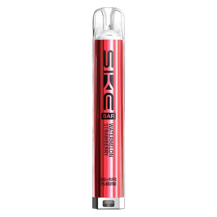 SKE Crystal Bar 600 Prefilled Pod Kit in watermelon strawberry  – Rechargeable 20mg MTL Vape Pod System
