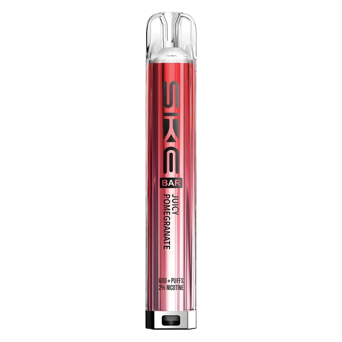 SKE Crystal Bar 600 Prefilled Pod Kit in Juicy Pomegranate – Rechargeable 20mg MTL Vape Pod System