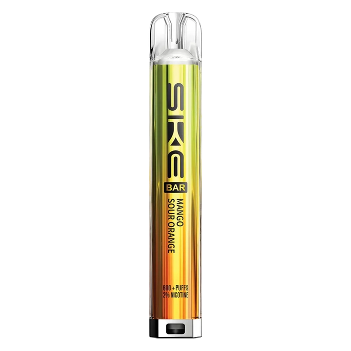 SKE Crystal Bar 600 Prefilled Pod Kit in Mango Sour Orange  – Rechargeable 20mg MTL Vape Pod System