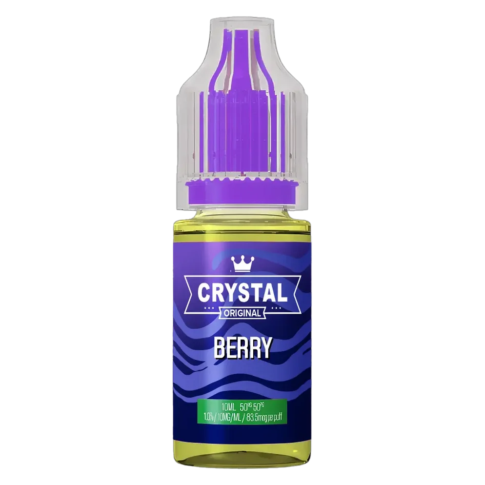SKE Crystal Nic Salt 10ml E-Liquid in berry flavor, available in 10mg or 20mg strength with a 50/50 VG/PG ratio.