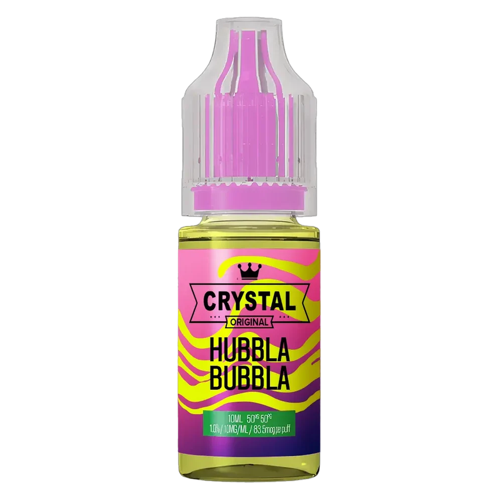 SKE Crystal Nic Salt 10ml E-Liquid in hubbla bubbla flavor, available in 10mg or 20mg strength with a 50/50 VG/PG ratio.