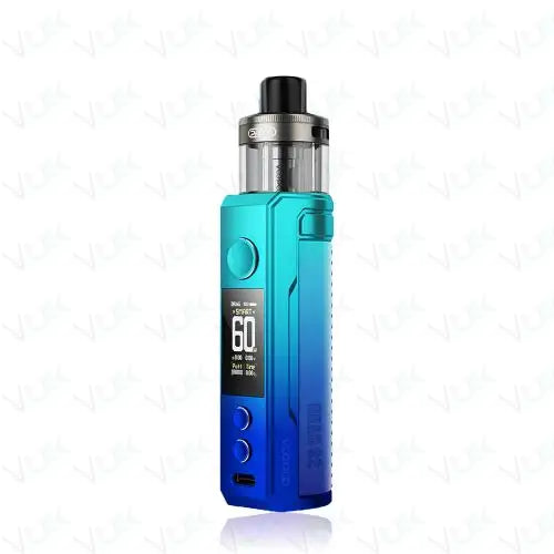 Voopoo Drag S2 60W Pod Kit in Sky Blue – powerful and vibrant vape device with up to 60W output, dynamic silver gradient finish, and advanced airflow and performance control.