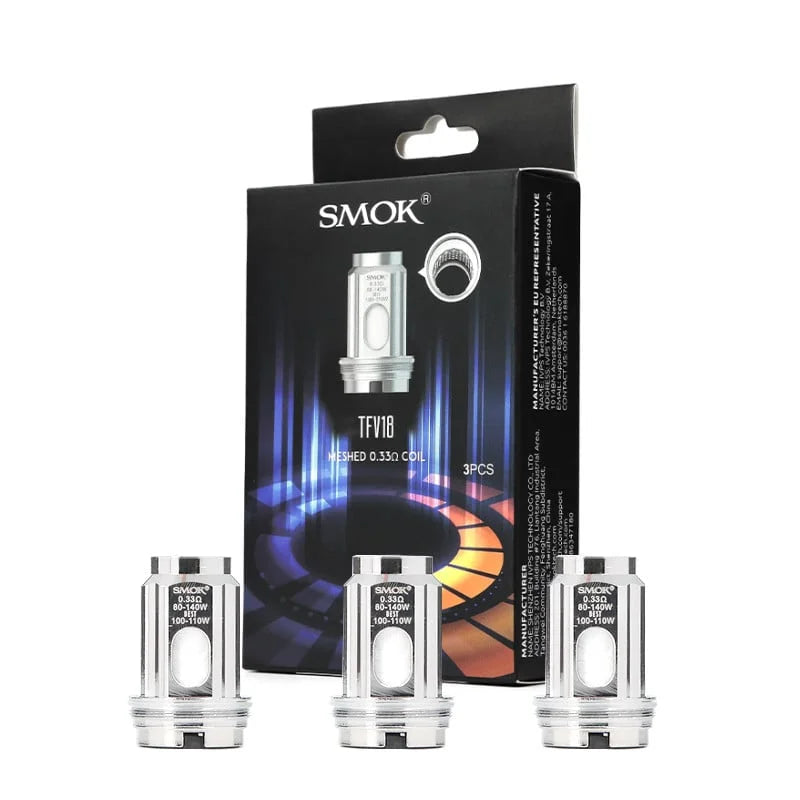 SMOK TFV18 0.33 ohm coils pack of 3 for dense vapour and strong flavour
