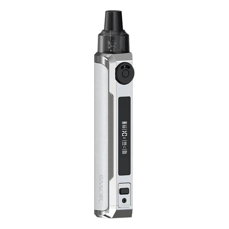 SMOK RPM 25W Pod System Mod Vape Kit in Beige White Leather – elegant and compact vape device with a leather-textured finish, adjustable wattage, and smooth MTL performance.