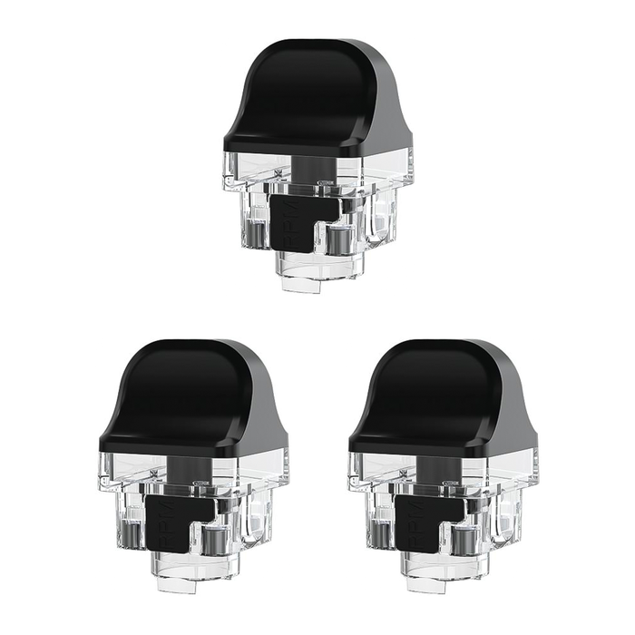 3-pack of SMOK RPM 4 Replacement Pods with 2ml e-liquid capacity, designed for leak-resistant performance and compatibility with RPM and LP2 coil series; easy side-fill system for convenience, delivering smooth flavor and dense vapor.