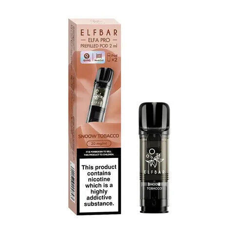 Elf Bar Elfa PRO Prefilled Pods Snoow Tobacco – smooth, flavourful vape refills designed for the Elfa PRO device