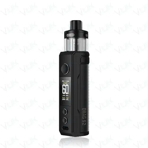 Voopoo Drag S2 60W Pod Kit in Space Grey – powerful and vibrant vape device with up to 60W output, dynamic silver gradient finish, and advanced airflow and performance control.