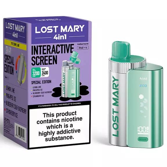 Lost Mary 4-in-1 Prefilled Pod Kit Special Edition – versatile vape device with four interchangeable flavors and sleek design