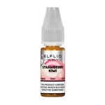 Load image into Gallery viewer, A product packaging for Elf Bar ElfLiq Strawberry Kiwi Nic Salt Vape Juice, featuring a pink and white color scheme with product information and branding.
