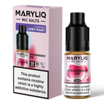 Load image into Gallery viewer, 10ml bottle of MARYLIQ Nic Salts E-Liquid in Strawberry Ice flavor, 20mg nicotine salt strength for a smooth and satisfying throat hit, ideal for refillable pod kits and MTL vaping.
