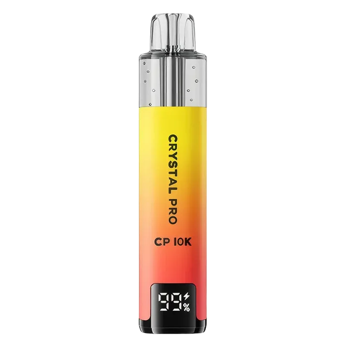Crystal Pro CP 10K 0mg Juicy Peach vape kit with 10000 puffs, mesh coil and rechargeable pod system for UK users