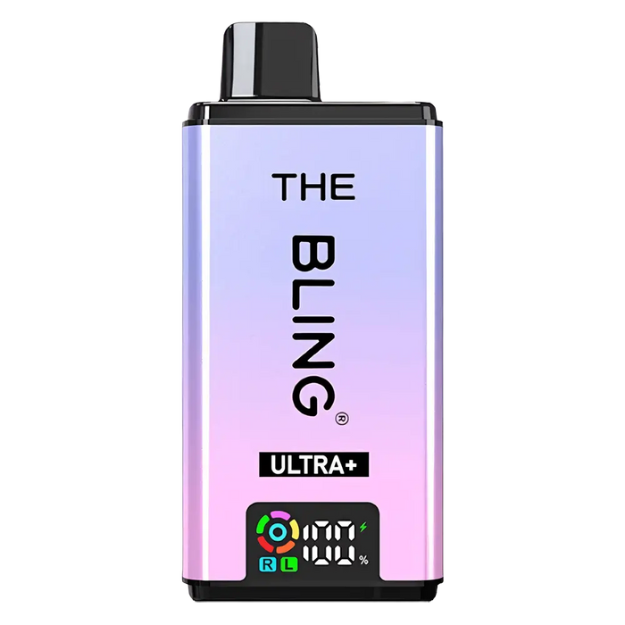 The Bling Ultra Plus 30K Prefilled Pod Kit in lueberry Cotton Candy/ Raspberry Cotton Candy flavor – vibrant vape device with up to 30,000 puffs.