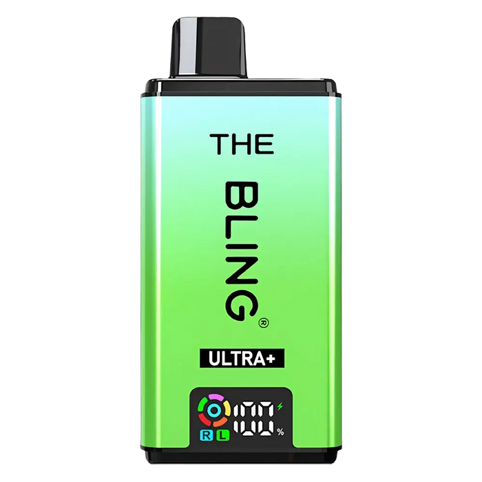 The Bling Ultra Plus 30K Prefilled Pod Kit in Fresh Mint/ Strawberry Mint flavor – vibrant vape device with up to 30,000 puffs.
