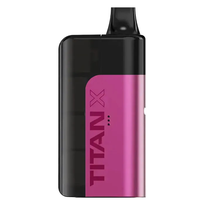 Titan X Prefilled Pod Kit in Pink Burst flavor, a sleek and easy-to-use disposable vape, prefilled with smooth nicotine salt e-liquid for a satisfying and convenient vaping experience.